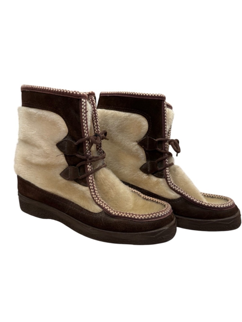 Vintage Snowland Made In Italy Hair On Hide Shearling Boots Women’s Size 8